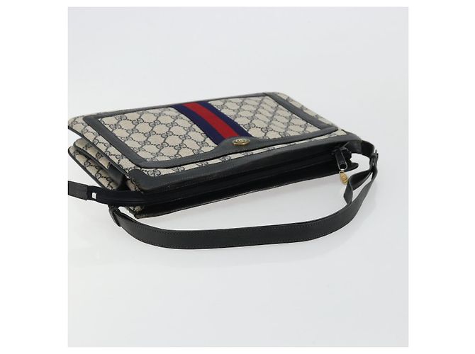 Borsa a tracolla GUCCI GG Supreme Sherry Line PVC Navy Gold 41 02 013 Auth fm5338 D'oro Blu navy - vista 7