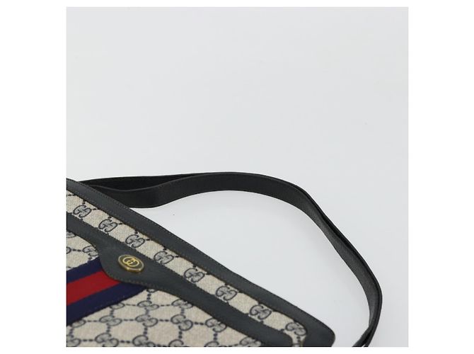 Borsa a tracolla GUCCI GG Supreme Sherry Line PVC Navy Gold 41 02 013 Auth fm5338 D'oro Blu navy - vista 8