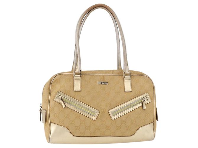 Borsa GUCCI GG Canvas Oro 002 1115 Auth 178250 D'oro - vista 13