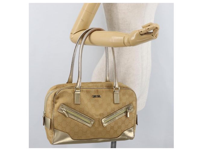 Borsa GUCCI GG Canvas Oro 002 1115 Auth 178250 D'oro - vista 23