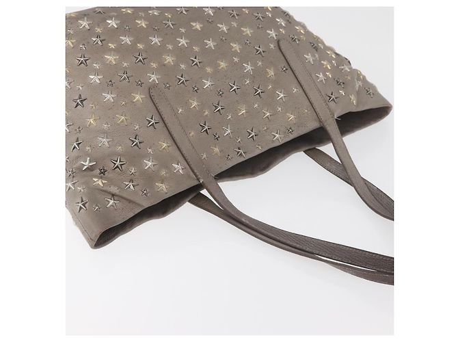 Borsa Tote Jimmy Choo in pelle grigia e oro Auth bs34549 Marrone D'oro - vista 6