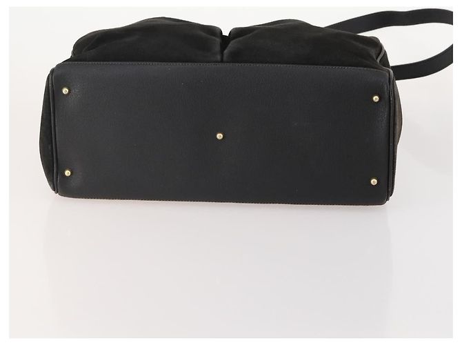 Borsa Tote GUCCI Bamboo in scamosciato 2way Nero Oro 002 123 0322 Auth 175645 - vista 5