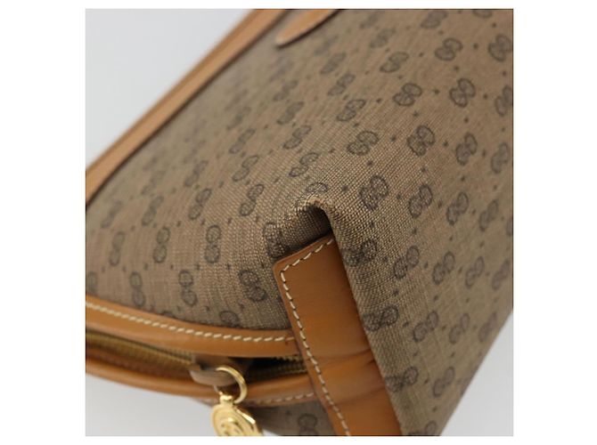 GUCCI Micro GG Supreme Pouch PVC outlet Beige Oro Auth 177897 D'oro - vista 14