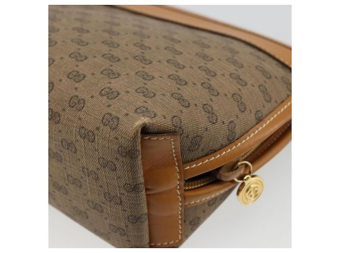 GUCCI Micro GG Supreme Pouch PVC outlet Beige Oro Auth 177897 D'oro - vista 15
