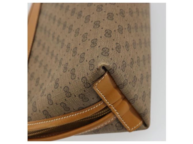 GUCCI Micro GG Supreme Pouch PVC outlet Beige Oro Auth 177897 D'oro - vista 16