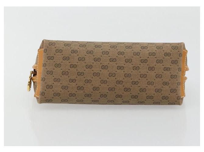 GUCCI Micro GG Supreme Pouch PVC outlet Beige Oro Auth 177897 D'oro - vista 6
