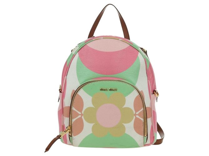 Miu Miu Backpack Leather Multicolor Gold Auth am11496V Multiple colors Golden - view 13