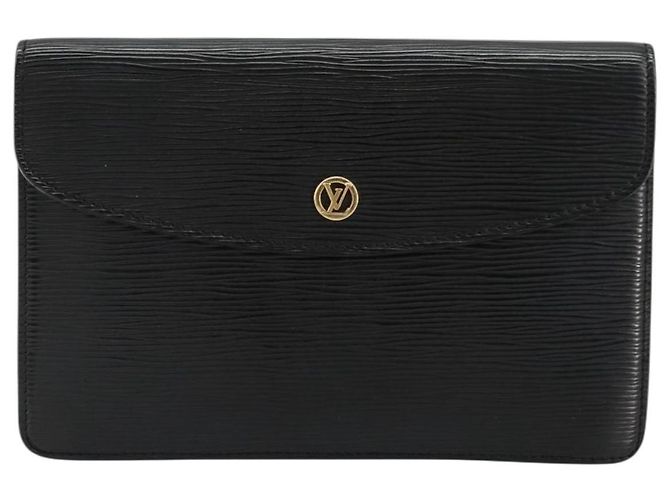 LOUIS VUITTON Epi Montaigne 23 Clutch Nero M52662 LV Auth 171232 - vista 13
