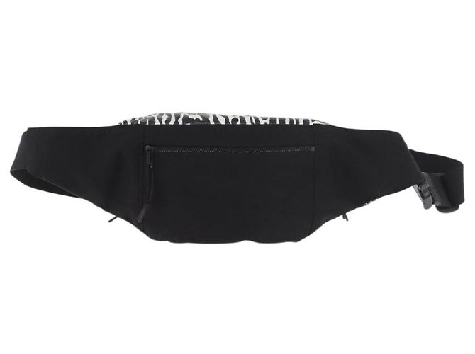 Borsa a tracolla SAINT LAURENT motivo zebra in nylon nero e bianco Auth 178693A - vista 2