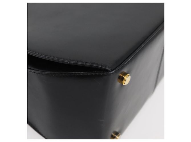 Salvatore Ferragamo Gancini Handtasche Leder 2way Schwarz Gold Auth 178504 Golden - Ansicht 16