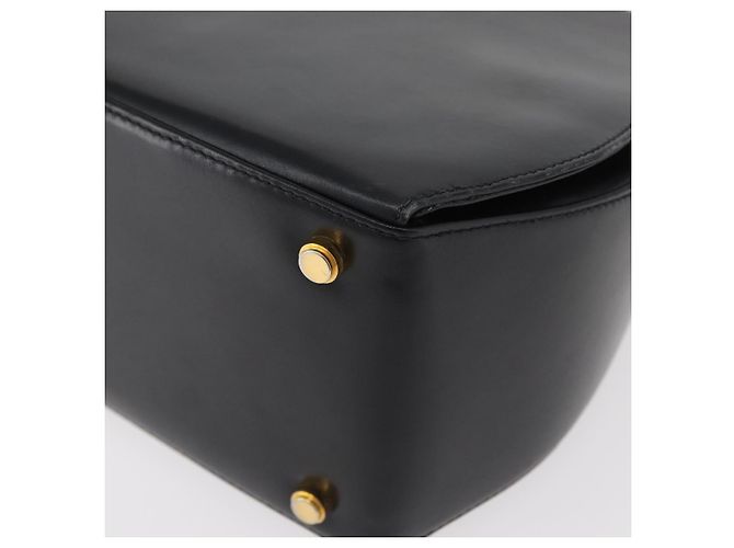 Salvatore Ferragamo Gancini Handtasche Leder 2way Schwarz Gold Auth 178504 Golden - Ansicht 17