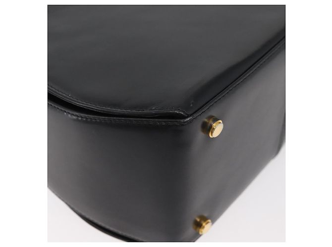 Salvatore Ferragamo Gancini Handtasche Leder 2way Schwarz Gold Auth 178504 Golden - Ansicht 18