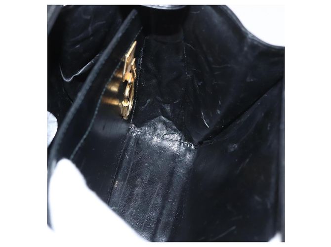 Salvatore Ferragamo Gancini Handtasche Leder 2way Schwarz Gold Auth 178504 Golden - Ansicht 22