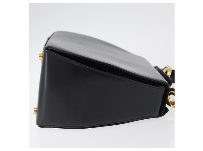 Salvatore Ferragamo Gancini Handtasche Leder 2way Schwarz Gold Auth 178504 Golden - Ansicht 3