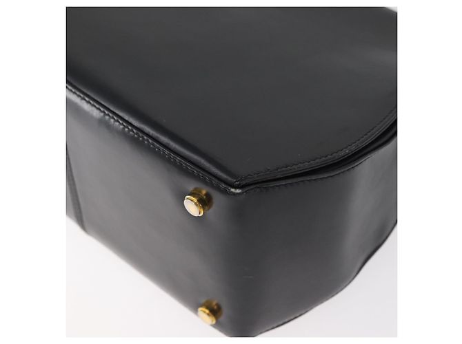 Salvatore Ferragamo Gancini Handtasche Leder 2way Schwarz Gold Auth 178504 Golden - Ansicht 9