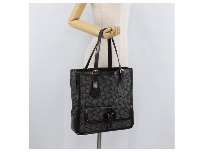 Céline CELINE C Sulky Tote Bag Canvas Grau Silber Auth ka4159 Braun - Ansicht 25