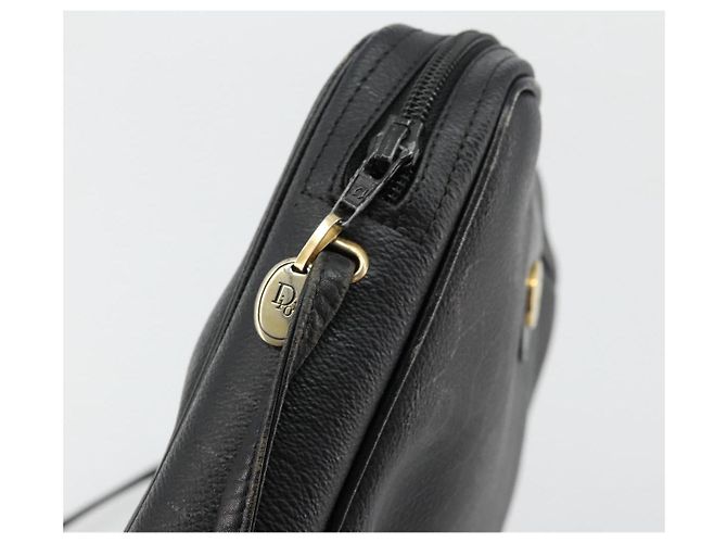 Borsa a tracolla Christian Dior Honeycomb Canvas PVC Nero Oro Auth 177040 D'oro - vista 10