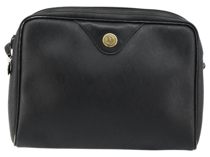 Borsa a tracolla Christian Dior Honeycomb Canvas PVC Nero Oro Auth 177040 D'oro - vista 13