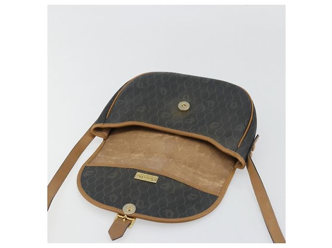 Borsa a tracolla Christian Dior in tela Honeycomb PVC Nero Oro Auth 178016 D'oro - vista 10