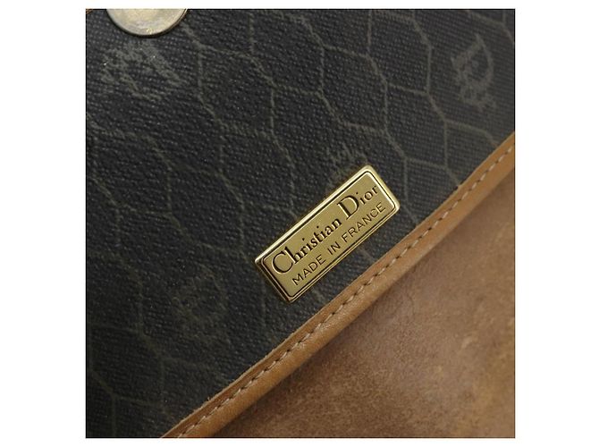 Borsa a tracolla Christian Dior in tela Honeycomb PVC Nero Oro Auth 178016 D'oro - vista 18