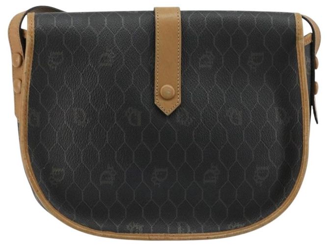 Borsa a tracolla Christian Dior in tela Honeycomb PVC Nero Oro Auth 178016 D'oro - vista 2