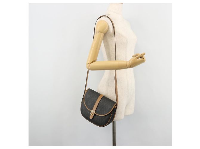 Borsa a tracolla Christian Dior in tela Honeycomb PVC Nero Oro Auth 178016 D'oro - vista 21