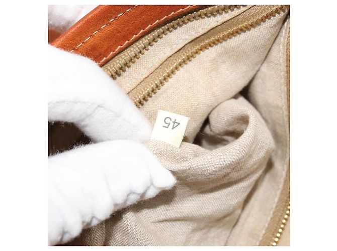 Borsa a Spalla Miu Miu Canvas Orange Gold Auth 177028A D'oro Arancione - vista 12
