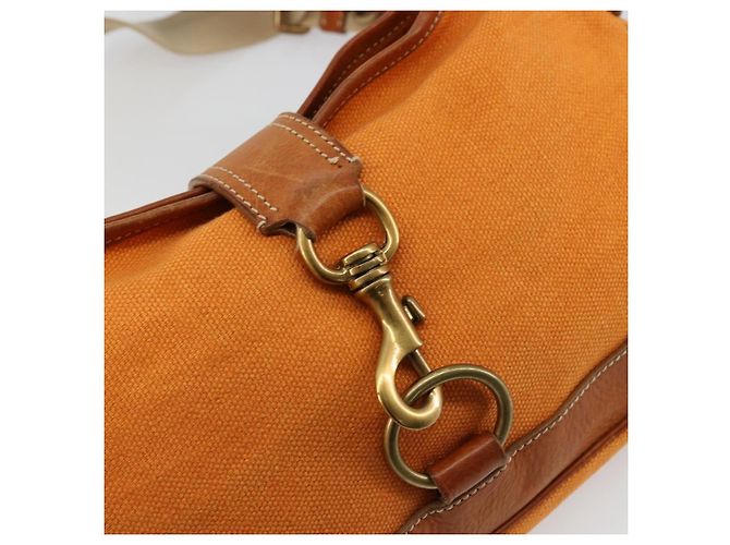 Borsa a Spalla Miu Miu Canvas Orange Gold Auth 177028A D'oro Arancione - vista 18