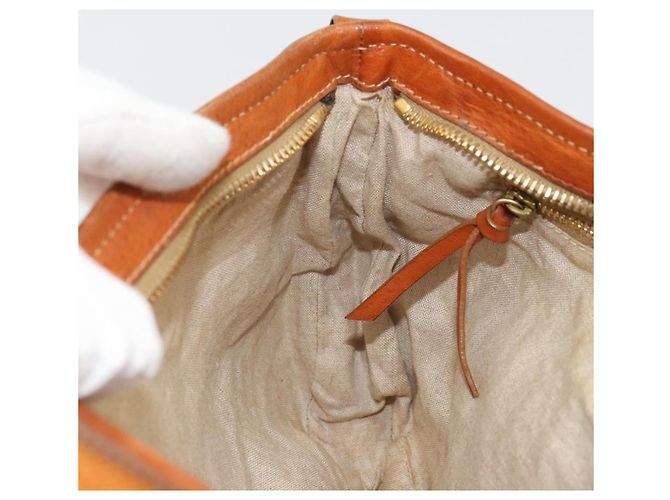 Borsa a Spalla Miu Miu Canvas Orange Gold Auth 177028A D'oro Arancione - vista 22
