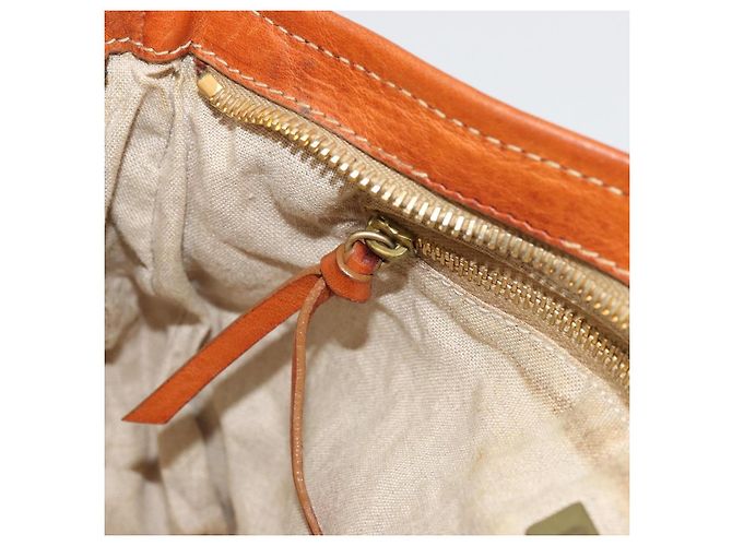 Borsa a Spalla Miu Miu Canvas Orange Gold Auth 177028A D'oro Arancione - vista 23