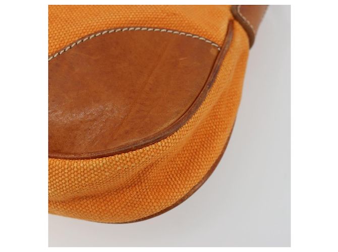 Borsa a Spalla Miu Miu Canvas Orange Gold Auth 177028A D'oro Arancione - vista 9
