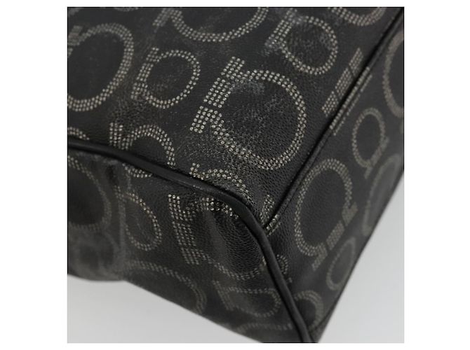 Borsa Salvatore Ferragamo Gancini in PVC e pelle nera argento Auth BA12370 Nero - vista 16