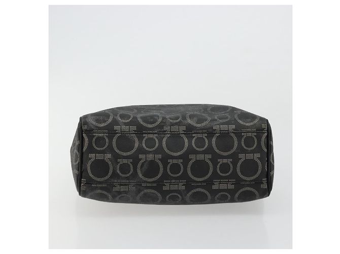 Borsa Salvatore Ferragamo Gancini in PVC e pelle nera argento Auth BA12370 Nero - vista 5