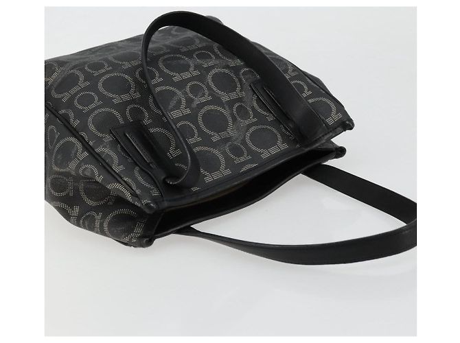 Borsa Salvatore Ferragamo Gancini in PVC e pelle nera argento Auth BA12370 Nero - vista 6