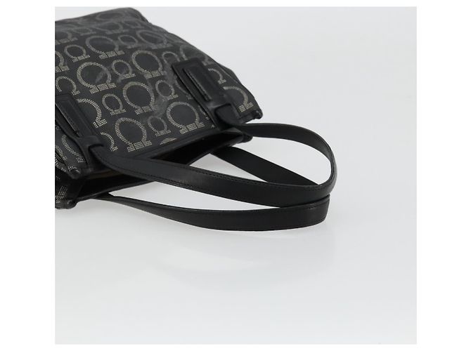 Borsa Salvatore Ferragamo Gancini in PVC e pelle nera argento Auth BA12370 Nero - vista 7