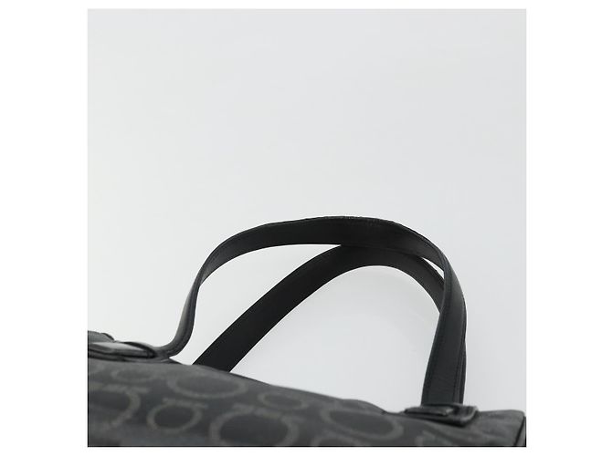 Borsa Salvatore Ferragamo Gancini in PVC e pelle nera argento Auth BA12370 Nero - vista 8