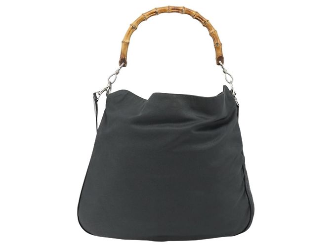 Borsa a Spalla GUCCI Bamboo Nylon 2way Grigio Argento 001 2123 1577 Auth bs34814 Marrone - vista 13