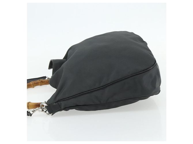 Borsa a Spalla GUCCI Bamboo Nylon 2way Grigio Argento 001 2123 1577 Auth bs34814 Marrone - vista 3
