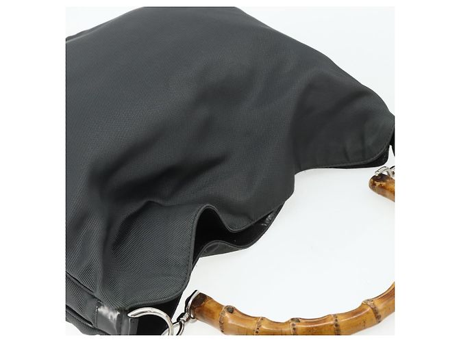 Borsa a Spalla GUCCI Bamboo Nylon 2way Grigio Argento 001 2123 1577 Auth bs34814 Marrone - vista 6