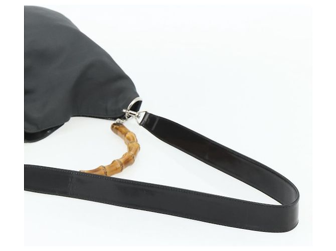 Borsa a Spalla GUCCI Bamboo Nylon 2way Grigio Argento 001 2123 1577 Auth bs34814 Marrone - vista 9