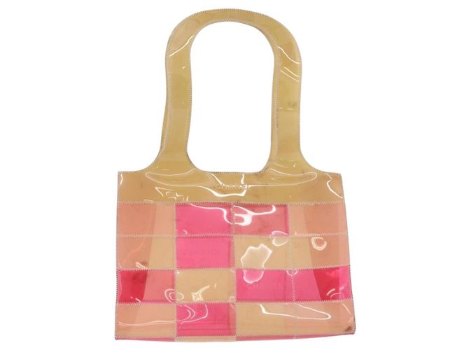 Borsa Tote CHANEL Choco Bar in vinile beige CC Auth 178201 - vista 13