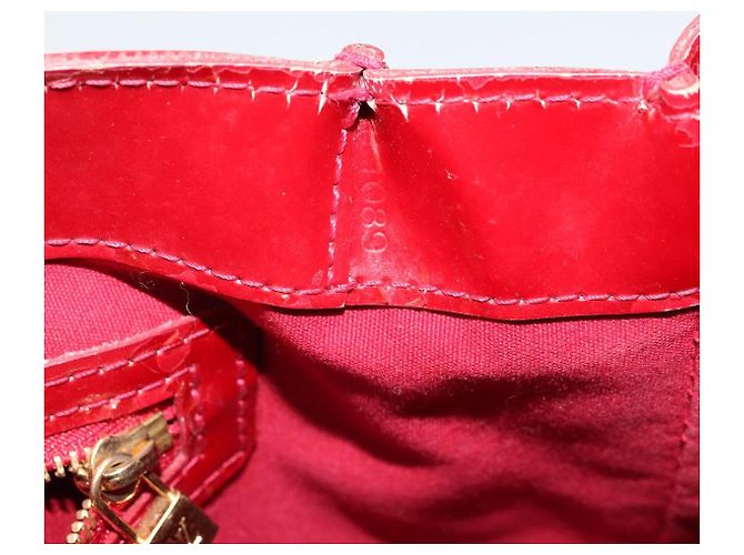 LOUIS VUITTON Borsa Monogram Vernis Wilshire PM Pomme D'amour M93642 Auth 177241 Rosso - vista 12