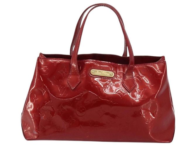 LOUIS VUITTON Borsa Monogram Vernis Wilshire PM Pomme D'amour M93642 Auth 177241 Rosso - vista 13