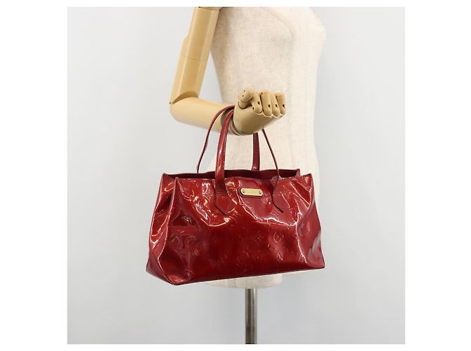 LOUIS VUITTON Borsa Monogram Vernis Wilshire PM Pomme D'amour M93642 Auth 177241 Rosso - vista 24