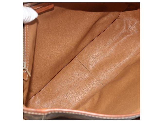 Céline CELINE Macadam Canvas Schultertasche PVC Leder Braun Gold Auth bs34803 Golden - Ansicht 10