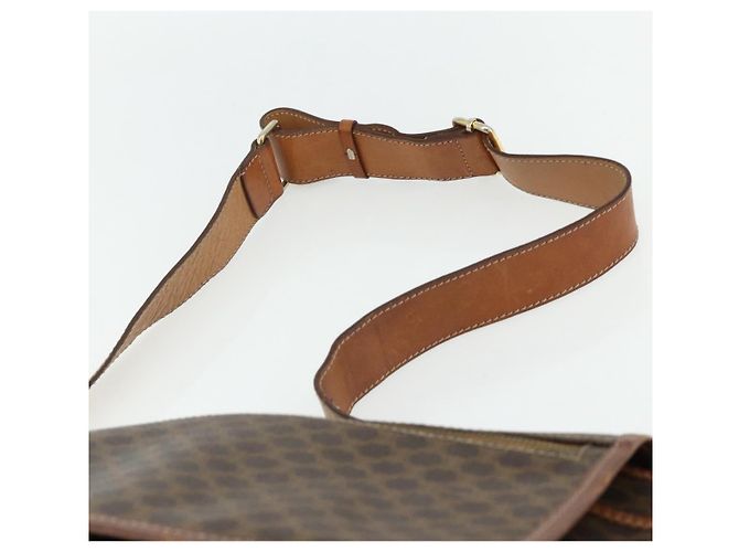 Céline CELINE Macadam Canvas Schultertasche PVC Leder Braun Gold Auth bs34803 Golden - Ansicht 14