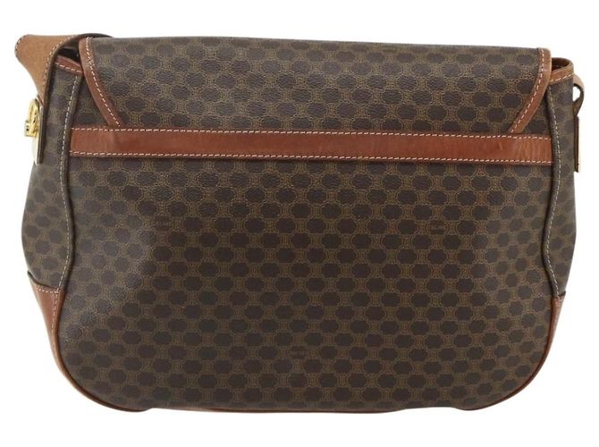 Céline CELINE Macadam Canvas Schultertasche PVC Leder Braun Gold Auth bs34803 Golden - Ansicht 2