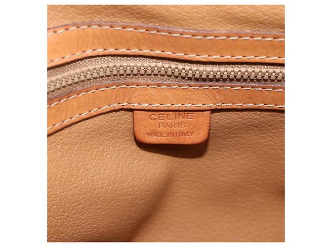 Céline CELINE Macadam Canvas Schultertasche PVC Leder Braun Gold Auth bs34803 Golden - Ansicht 20