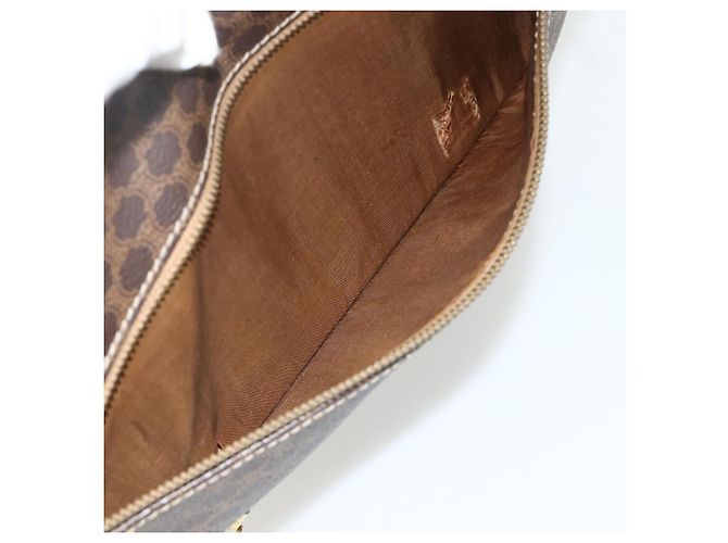 Céline CELINE Macadam Canvas Schultertasche PVC Leder Braun Gold Auth bs34803 Golden - Ansicht 26