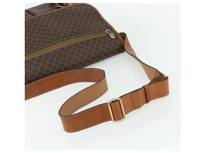 Céline CELINE Macadam Canvas Schultertasche PVC Leder Braun Gold Auth bs34803 Golden - Ansicht 7